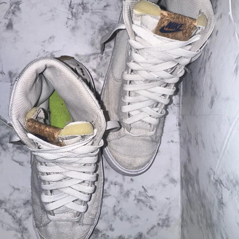 Preowned Nike Blazer Mid 77 Women 6.5 Indigo Trainers white blue floral project - Picture 4 of 11